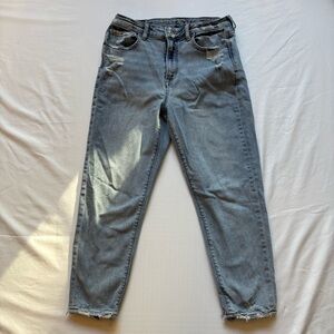 American Eagle Outfitters Women’s Distressed Light Blue Cropped Jeans